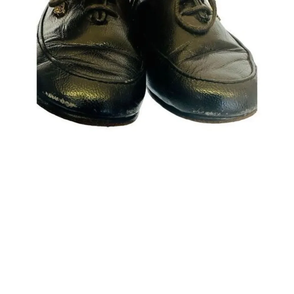 Vintage Louis Carmini Volpe Black‎ Leather Childs Shoes 6 1/2 Dress Shoe Retro